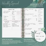 PLANBERRY Large Weekly Planner Premium – Undated Life & Budget Planner to Hit Your Goals & Live Happier – Organizer & Productivity Journal with Habit Tracker – 8x10.4″ Hardcover (African Terracotta) - Image 3
